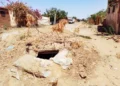 A makeshift bunker dug by civilians in Sudan's North Darfur state capital, el-Fasher, as a hideout from bombardment.