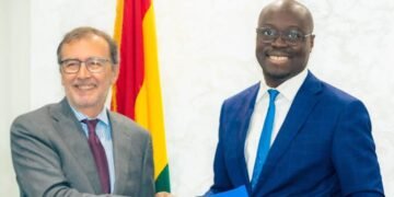 Ghana’s Minister for Finance, Dr. Cassiel Ato Forson, and Spain’s Ambassador to Ghana, H.E. Ángel Lossada Torres-Quevedo