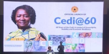 Vice President Professor Naana Jane Opoku-Agyemang, at the launch of Cedi @60