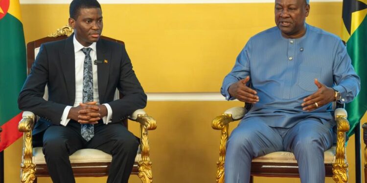 President John Dramani Mahama hosted Grenadian Prime Minister Dickon Amiss Thomas Mitchell