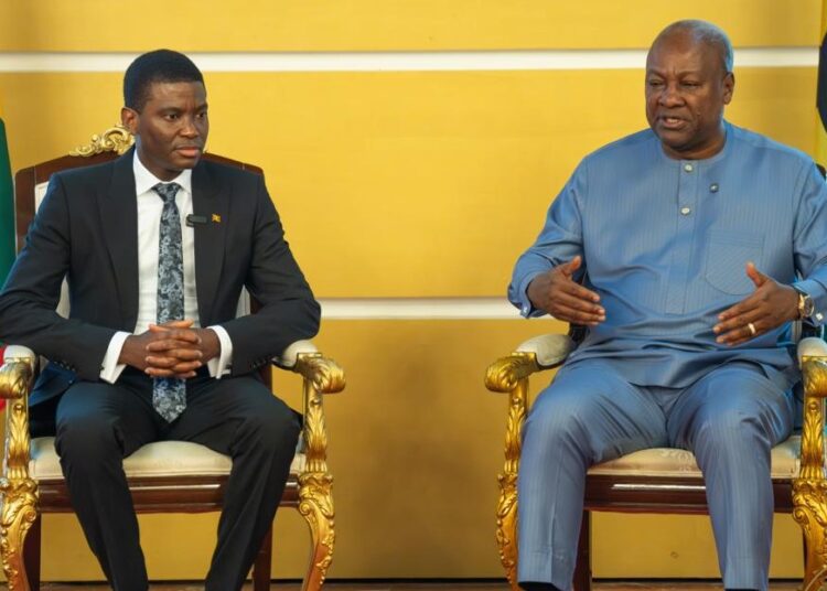 President John Dramani Mahama hosted Grenadian Prime Minister Dickon Amiss Thomas Mitchell