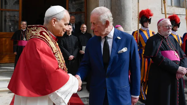 King Charles III, Pope Leo XIV Make History With Joint Prayers 3 Pope Leo XIV and King Charles III.