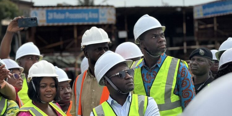 Health Minister Hon Kwabena Mintah Akandoh leads inspection La General Hospital