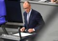 Germany Strikes Deal To Buy Tomahawk Cruise Missiles 8 German Chancellor Friedrich Merz speaks in the bundestag.