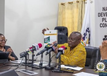 Ghana Makes Bold Strides: NDPC Unveils 2024 National Progress Report on Agenda for Jobs II 4 NDPC Chair Dr. Nii Moi Thompson, launching the 2024 National Annual Progress Report (APR) on the implementation of the Agenda for Jobs II (2022–2025)