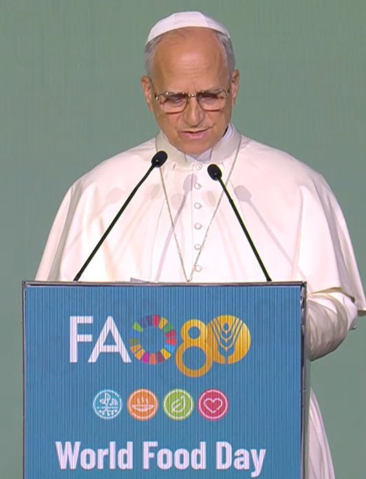 Food And Agricultural Organization (FAO) Marks 80th Anniversary 2 Pope Leo at FAO