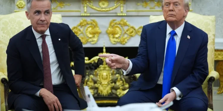 US President, Donald Trump and Canadian Prime Minister, Mark Carney.