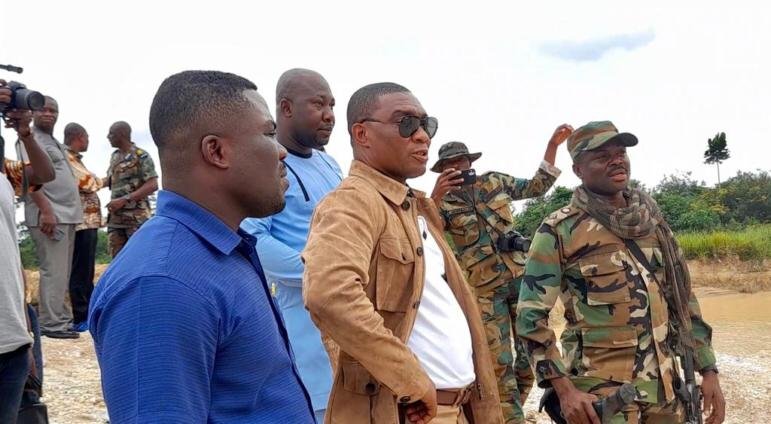Birim Central Municipality and NAIMOS Carry Out a Joint Anti-galamsey Exercise 3 Fighting illegal mining to ensure environmental sustainability.