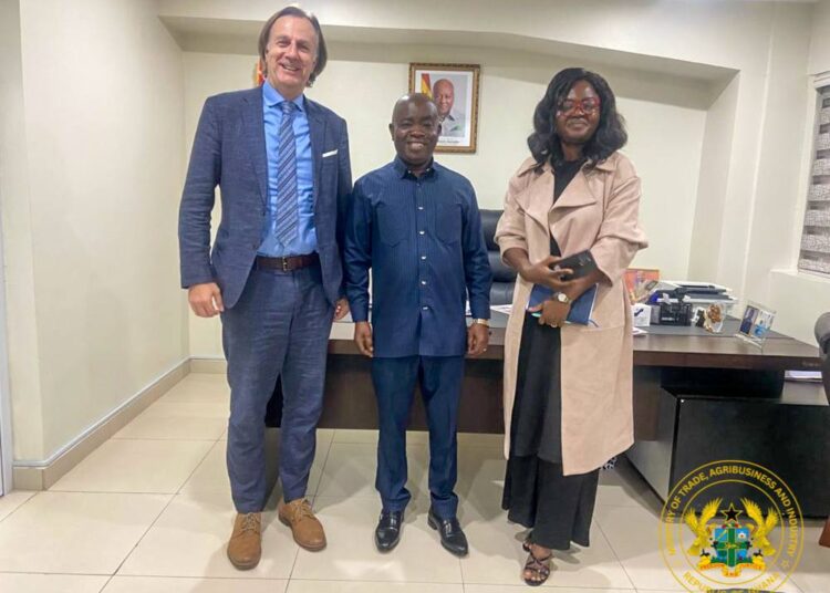 Belgian Delegation Seeks Deeper Investment in Ghana’s Industrial Sectors 1 Mr. Luc Strybol, Vice President for the Americas and Africa at FIT, Hon. Sampson Ahi, Deputy Minister of Trade, Agribusiness and Industry, and Ms. Florence E.N.A. Acolatse, Trade Advisor at FIT’s Accra representation