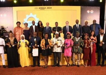 A group picture of SMEGA Award winners and the dignitaries at the SMEGA Awards