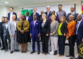 Ghana Strengthens Global Ties to Boost Health Sovereignty 7 The Minister for Health with the Ministry officials and officials delegation from the Alliance for Health Policy and the Institute Research Board