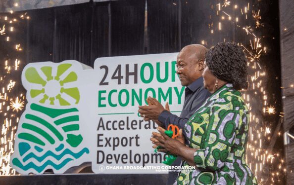 IMANI Africa Urges Government to Balance Ambition and Affordability in Ghana’s 24-Hour Economy 1 President John Dramani Mahama and Vice President Jane Naana Opoku-Agyemang