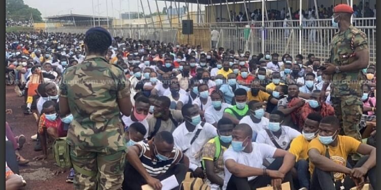 Applicants Seated before Military Officials