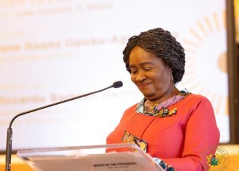 Ghana’s Vice President, Professor Naana Jane Opoku-Agyemang, speaking at the Africa Growth and Opportunity—Research in Action (AGORA) Conference in Palermo, Italy
