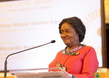 Ghana’s Vice President, Professor Naana Jane Opoku-Agyemang, speaking at the Africa Growth and Opportunity—Research in Action (AGORA) Conference in Palermo, Italy