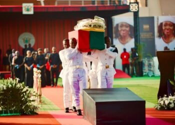 Scene from the State Burial of Nana Konadu Agyeman Rawlings at the Black Star Square