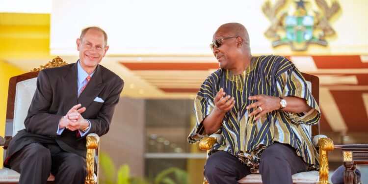 Mahama, Duke of Edinburgh, Strengthen Ghana–UK Partnership 1 President John Dramani Mahama and Duke of Edinburgh Prince Edward