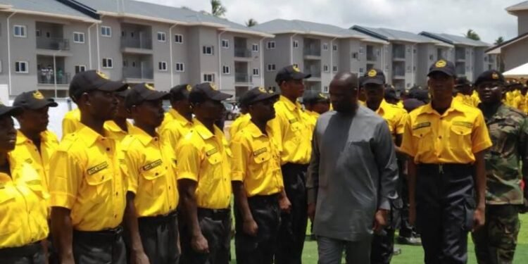 Lands Minister with Blue Water Guards