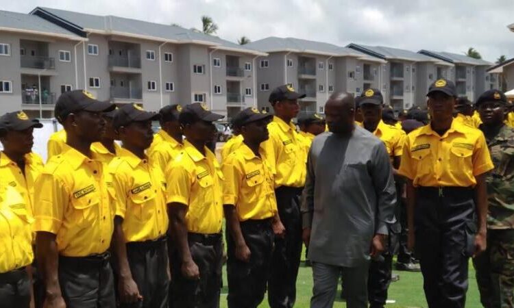 Lands Minister with Blue Water Guards
