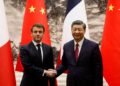 Chinese President Xi Jinping and French President Emmanuel Macron at the Great Hall of the People in Beijing