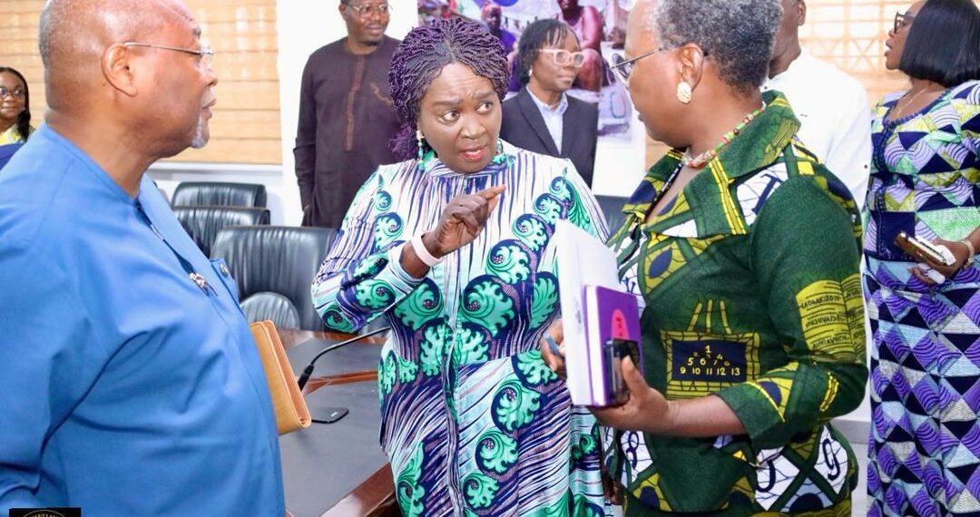 Vice President Jane Naana Opoku-Agyemang, With Hon. Emelia Arthur, Minister for Fisheries and Aquaculture