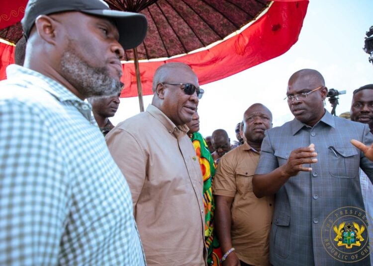 Mahama Breaks Ground for Landmark Ho Oxygen City Housing Project 1 President John Dramani Mahama leading the sodcutting ceremony of the Ho Oxygen Housing Project