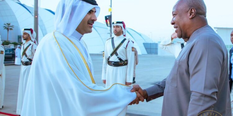 President John Dramani Mahama arrives in Doha, Qatar