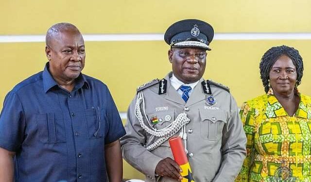 President John Dramani Mahama and IGP COP Christian Yohonu