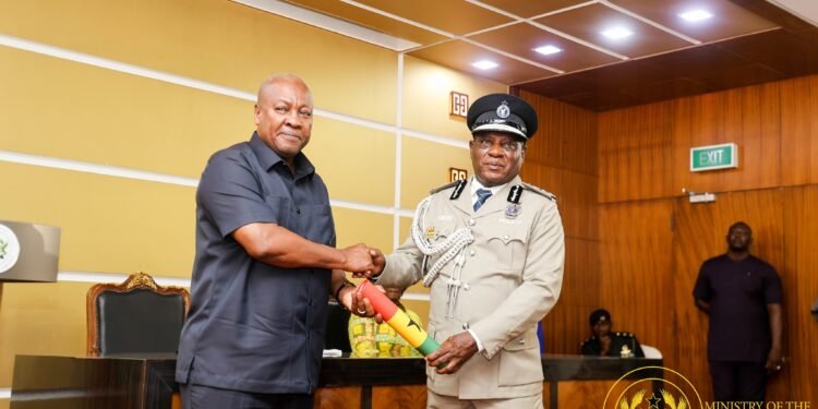 President John Dramani Mahama and IGP COP Christian Yohonu