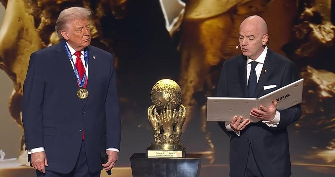 Trump Crowned First FIFA Peace Prize Winner 1 US President Donald Trump and FIFA President Gianni Infantino