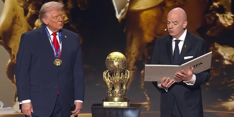 Trump Crowned First FIFA Peace Prize Winner 1 US President Donald Trump and FIFA President Gianni Infantino