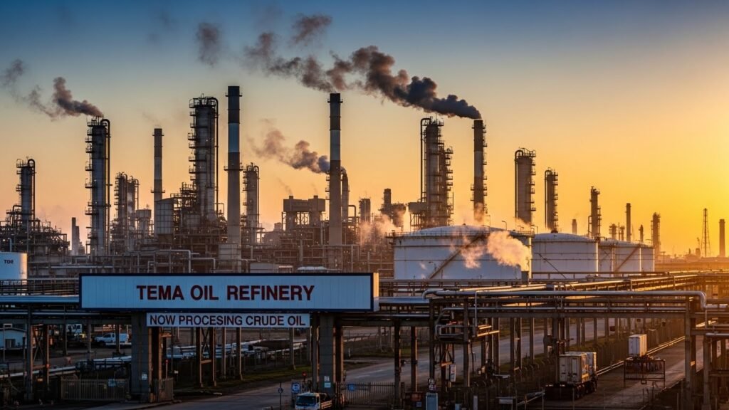 Energy Economist Urges Ghana to Monitor Oil Market as Venezuela Uncertainty Grows 3 Sunset over Tema Oil Refinery (TOR) in Ghana