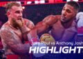 Highlights of Jake Paul vs Anthony Joshua. Jake vs Joshua