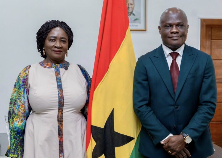 Vice President Professor Naana Jane Opoku-Agyemang, With Hon. Ahmed Ibrahim, Minister of Local Government, Chieftaincy and Religious Affairs