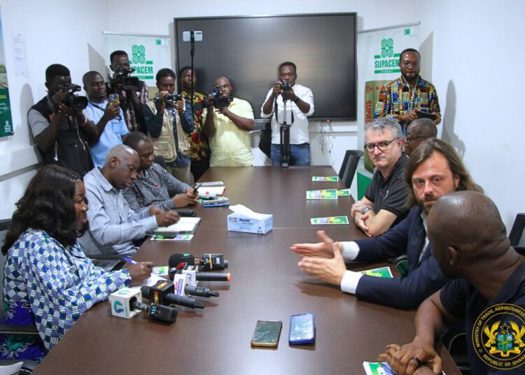 Hon. Elizabeth Ofosu-Adjare, Minister for Trade, Agribusiness and Industry, with Delegation at CBI Ghana Limited