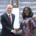 Hon. Elizabeth Ofosu-Adjare, Minister for Trade, Agribusiness and Industry, with Outgoing Chinese Ambassador, H.E. Tong Defa