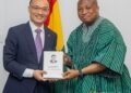Ghana’s Minister for Foreign Affairs, Hon Samuel Okudzeto Ablakwa, with outgoing Chinese Ambassador to Ghana, H. E. Tong Defa