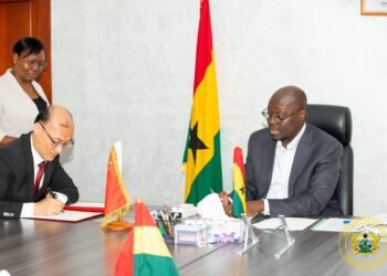 Ghana's Minister for Finance Dr Cassiel Ato Forso and Chinese Ambassador to Ghana, H E Tong Defa