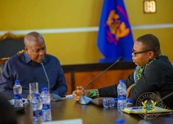 President John Dramani Mahama (L) Franklin Cudjoe, Founding President IMANI Centre for Policy and Education (R)