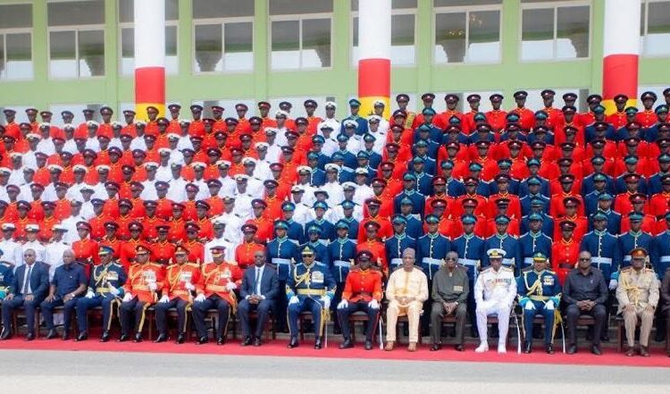Mahama Commissions 263 Officer Cadets into Ghana Armed Forces 1 President of Ghana and Command-in-chief HE John Dramani Mahama, in a picture with the commissioned 263 officer cadets into the Ghana Armed Forces