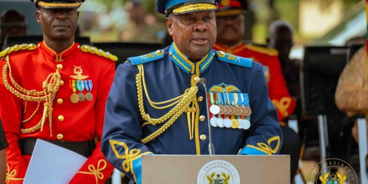 Mahama Reaffirms Investment Drive in Ghana Armed Forces 1 HE John Dramani Mahama, President of the Republic and Commander in Chief of the Ghana Armed Forces