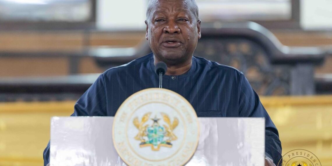 President John Dramani Mahama speaking at the University of Ghana’s 77th Annual New Year School and Conference