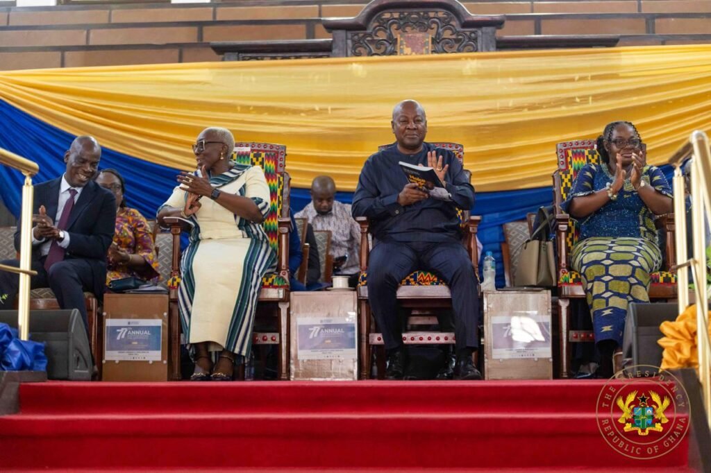 President John Dramani Mahama and Vice Chancellor Professor Nana Aba Appiah Amfo at the University of Ghana’s 77th Annual New Year School and Conference