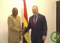 Ghana's Minister of Labour, Jobs and Employment, Dr. Abdul Rashid Hassan Pelpuo and U.S. Chargé d’Affaires, Mr. Rolf A. Olson