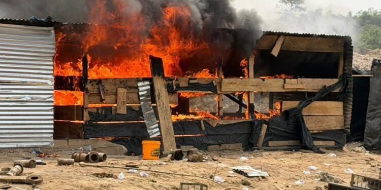 Galamsey raided site