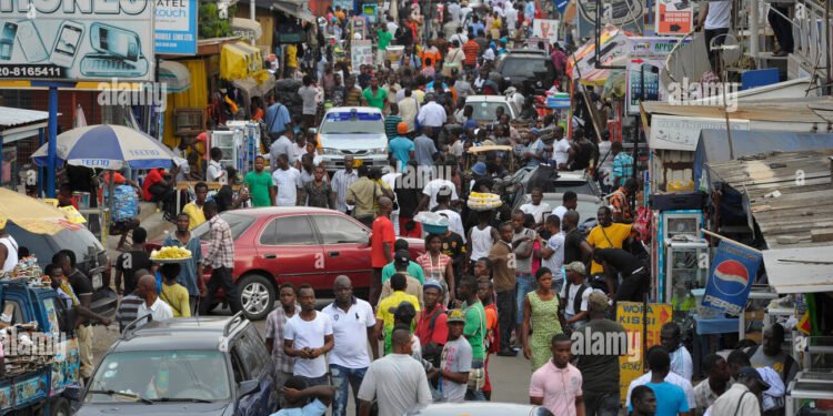 Main Shopping District-in-downtown Accra, Ghana