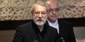 2026 02 09T103528Z 1436877402 RC2A6GA96CIR RTRMADP 3 IRAN CRISIS NUCLEAR LARIJANI 1770709794