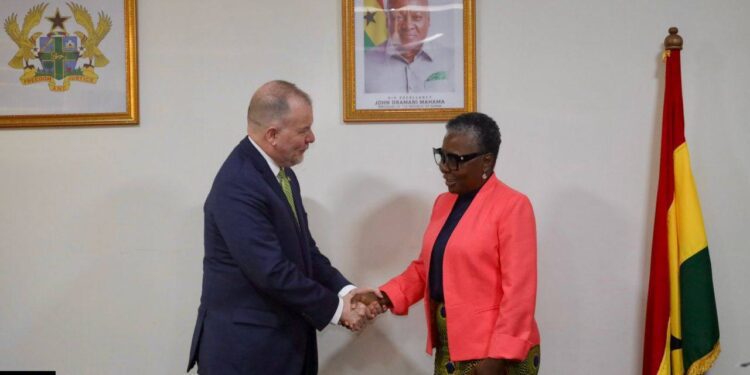 US Embassy Partners Ghana To Combat Illegal Fishing 1 Rolf Olson, Deputy Chief of Mission with Hon. Emelia Arthur, Minister for Fisheries and Aquaculture Development