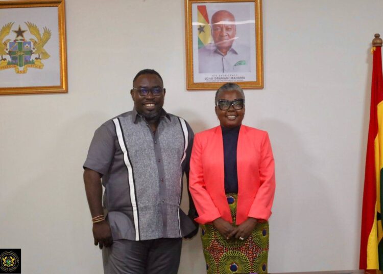 Flosell Limited Explores Landmark Mariculture Investment In Ghana 1 Mr. Evans Kwadzo Danso, Flosell Co-Founder, With Hon. Emelia Arthur, Minister for Fisheries and Aquaculture Development