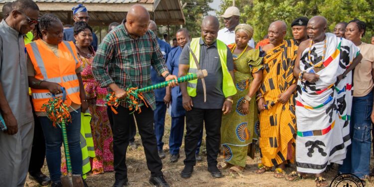 Hon. Samuel Okudzeto Ablakwa, MP for Tongu breaking grounds for historic GHS107m educational projects